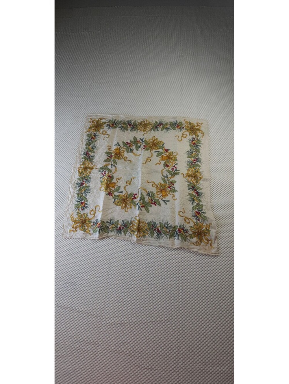 Vintage 100% Silk Decorative Scarves Floral and Ornate Borders Oscar DeLa Renta
